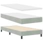 Preview: LED Boxspringbett mit Matratze Hellgrau 100x200 cm Samt