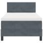 Preview: ARDEBO.de - LED Boxspringbett mit Matratze Dunkelgrau 100x200 cm Samt