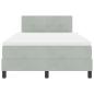 Preview: LED Boxspringbett mit Matratze Hellgrau 120x200 cm Samt