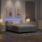 Preview: LED Boxspringbett mit Kopfteil Hellgrau 140 x 190 cm Samt