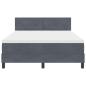 Preview: LED Boxspringbett mit Matratze Dunkelgrau 140x190 cm Samt
