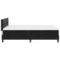 Preview: ARDEBO.de - LED Boxspringbett mit Matratze Schwarz 140x190 cm Samt