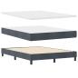 Preview: LED Boxspringbett mit Matratze Dunkelgrau 140x200 cm Samt