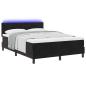 Preview: LED Boxspringbett mit MatratzeSchwarz 140x200 cm Samt