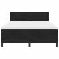Preview: LED Boxspringbett mit MatratzeSchwarz 140x200 cm Samt