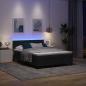 Preview: LED Boxspringbett mit Kopfteil Schwarz 140 x 200 cm Samt