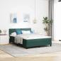 Preview: ARDEBO.de - LED Boxspringbett mit Matratze Dunkelgrün 160x200 cm Samt