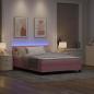 Preview: LED Boxspringbett mit Kopfteil Rosa 160 x 200 cm Samt
