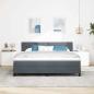 Preview: LED Boxspringbett mit Matratze Dunkelgrau 180x200 cm Samt