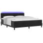 Preview: LED Boxspringbett mit Matratze Schwarz 180x200 cm Samt