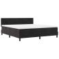 Preview: LED Boxspringbett mit Matratze Schwarz 180x200 cm Samt