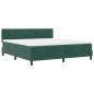 Preview: LED Boxspringbett mit Matratze Dunkelgrün 180x200 cm Samt