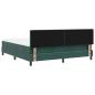 Preview: LED Boxspringbett mit Matratze Dunkelgrün 180x200 cm Samt