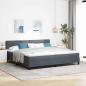 Preview: ARDEBO.de - LED Boxspringbett mit Matratze Dunkelgrau 200x200 cm Samt