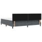 Preview: LED Boxspringbett mit Matratze Dunkelgrau 200x200 cm Samt