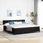 Preview: ARDEBO.de - LED Boxspringbett mit Matratze Schwarz 200x200 cm Samt