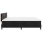 Preview: LED Boxspringbett mit Matratze Schwarz 200x200 cm Samt