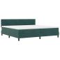 Preview: LED Boxspringbett mit Matratze Dunkelgrün 200x200 cm Samt