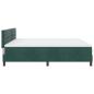 Preview: LED Boxspringbett mit Matratze Dunkelgrün 200x200 cm Samt