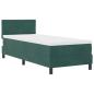 Preview: LED Boxspringbett mit Matratze Dunkelgrün 80x200 cm Samt