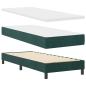 Preview: LED Boxspringbett mit Matratze Dunkelgrün 80x200 cm Samt
