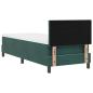 Preview: LED Boxspringbett mit Matratze Dunkelgrün 80x200 cm Samt