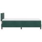 Preview: LED Boxspringbett mit Matratze Dunkelgrün 80x200 cm Samt