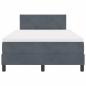 Preview: LED Boxspringbett mit Matratze Dunkelgrau 120x200 cm Samt
