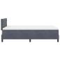 Preview: LED Boxspringbett mit Matratze Dunkelgrau 120x200 cm Samt
