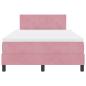 Preview: LED Boxspringbett mit Matratze Rosa 120x200 cm Samt