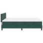 Preview: LED Boxspringbett mit Matratze Dunkelgrün 140x190 cm Samt