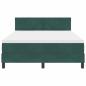 Preview: LED Boxspringbett mit Matratze Dunkelgrün 140x190 cm Samt