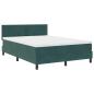 Preview: LED Boxspringbett mit Kopfteil Dunkelgrün 140 x 200 cm Samt