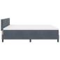 Preview: LED Boxspringbett mit Matratze Dunkelgrau 180x200 cm Samt