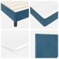 Preview: LED Boxspringbett mit Matratze Dunkelblau 180x200 cm Samt