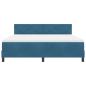 Preview: LED Boxspringbett mit Matratze Dunkelblau 180x200 cm Samt