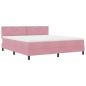 Preview: LED Boxspringbett mit Matratze Rosa 180x200 cm Samt