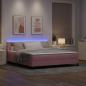 Preview: LED Boxspringbett mit Matratze Rosa 180x200 cm Samt
