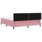 Preview: LED Boxspringbett mit Matratze Rosa 180x200 cm Samt