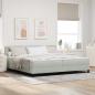 Preview: ARDEBO.de - LED Boxspringbett mit Matratze Hellgrau 200x200 cm Samt