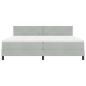 Preview: LED Boxspringbett mit Matratze Hellgrau 200x200 cm Samt