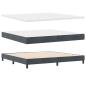 Preview: LED Boxspringbett mit Matratze Dunkelgrau 200x200 cm Samt