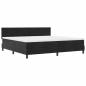 Preview: LED Boxspringbett mit Matratze Schwarz 200x200 cm Samt