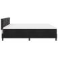 Preview: LED Boxspringbett mit Matratze Schwarz 200x200 cm Samt