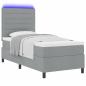 Preview: Boxspringbett mit Matratze & LED Licht grau 80x200 cm Stoff