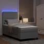 Preview: Boxspringbett mit Matratze & LED Licht grau 80x200 cm Stoff