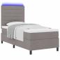 Preview: ARDEBO.de - Boxspringbett mit Matratze & LED Taupe 80x200 cm Stoff