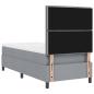 Preview: LED Boxspringbett mit Matratze Hellgrau 90x190 cm Stoff
