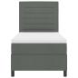 Preview: LED Boxspringbett mit Matratze Dunkelgrau 90x190 cm Stoff