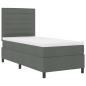 Preview: LED Boxspringbett mit Matratze Dunkelgrau 90x190 cm Stoff